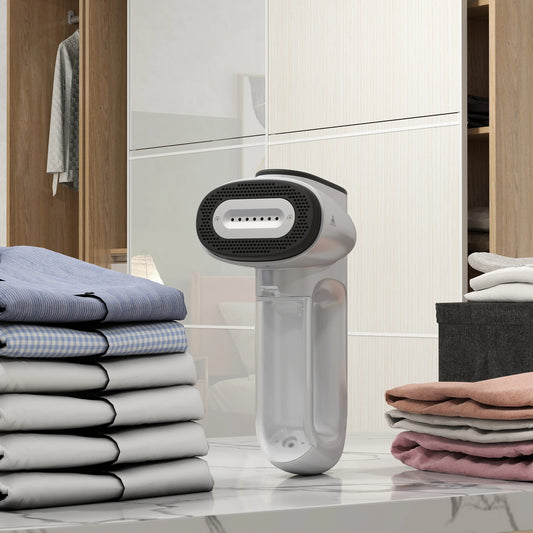 Plancha de vapor portátil con succión automática para ropa.