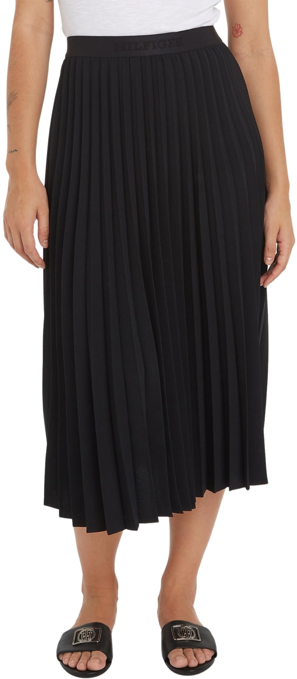 Tommy Hilfiger Gonna Donna Fluid Pleated Skirt Lunghezza Midi