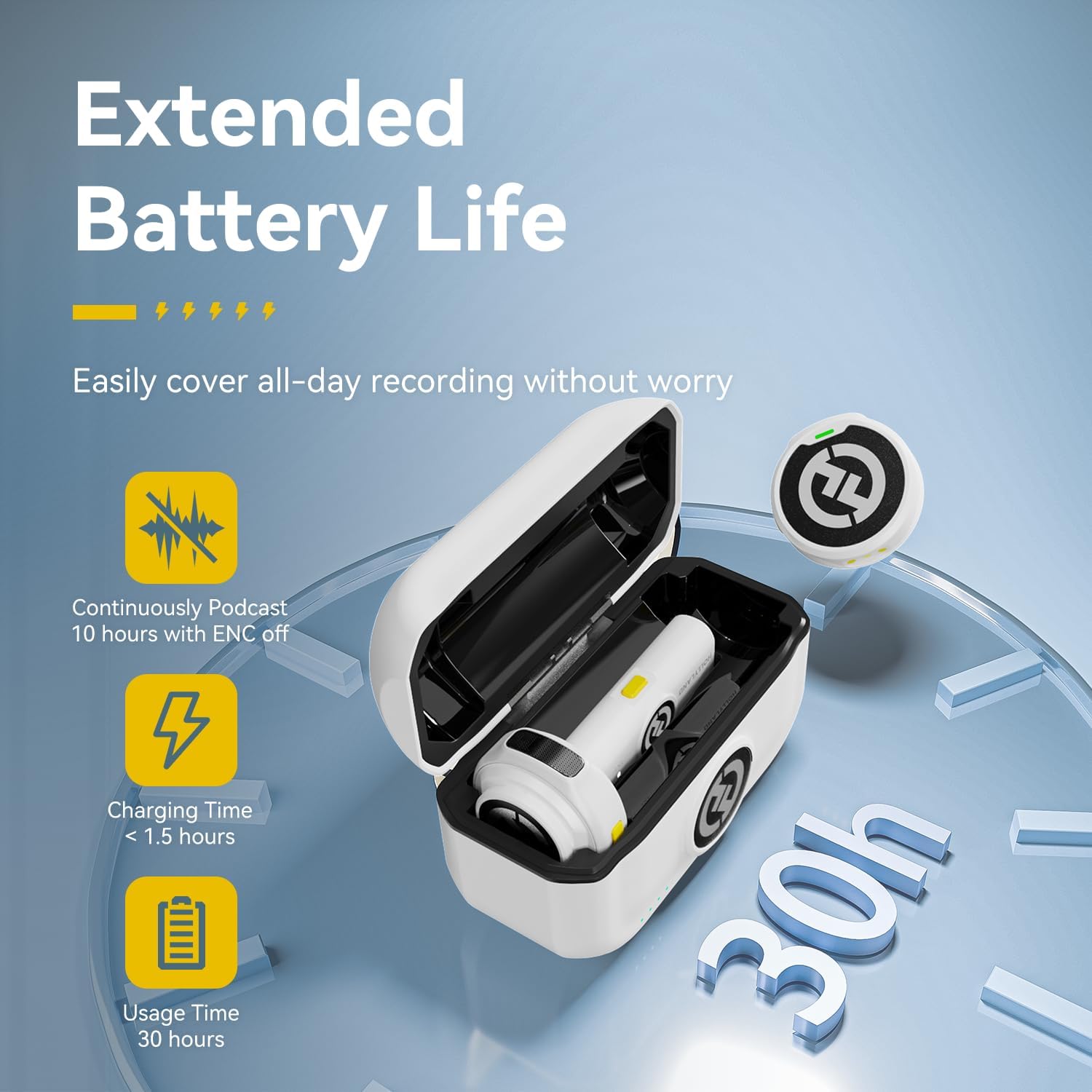 Hollyland Lark M2 Microfono Lavalier Wireless (2TX+1RX) per Telefoni Android, iPhone 15, 48kHz/24 bit, 300 m, Hi-Fi Audio, ENC Antirumore, 30H, Microfono Lavalier per Livestream, Vlog, Podcast - Nero