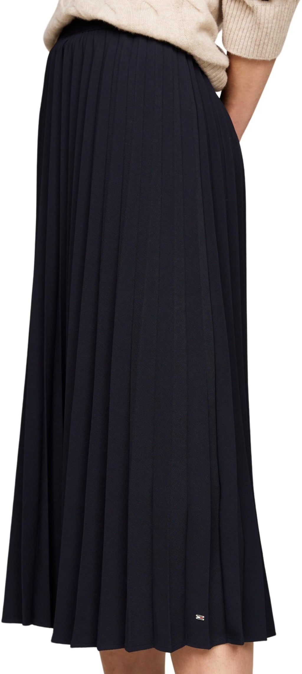Tommy Hilfiger Gonna Donna Fluid Pleated Skirt Lunghezza Midi