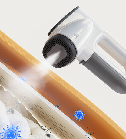 Plancha de vapor portátil con succión automática para ropa.